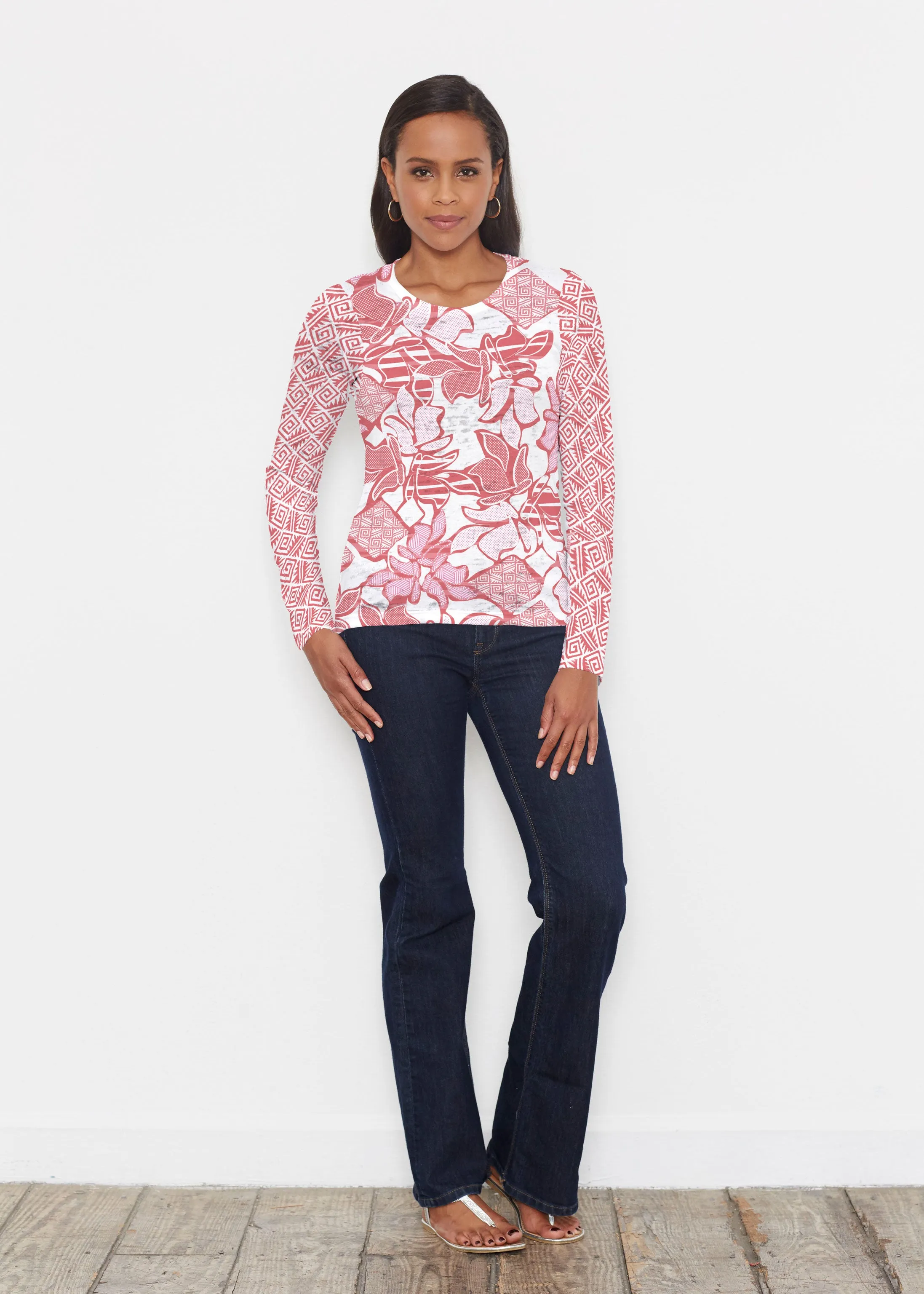 Aztek Sail Red (8117) ~ Signature Long Sleeve Crew Shirt