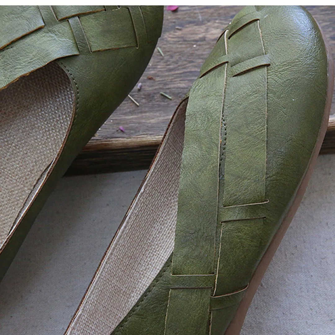 Babakud Soft Soled Woven Flat Slip-Ons Shoes