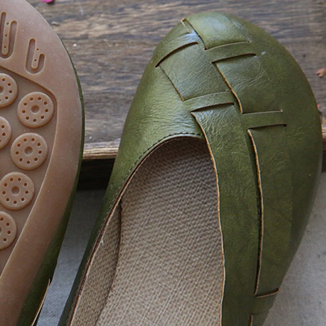 Babakud Soft Soled Woven Flat Slip-Ons Shoes