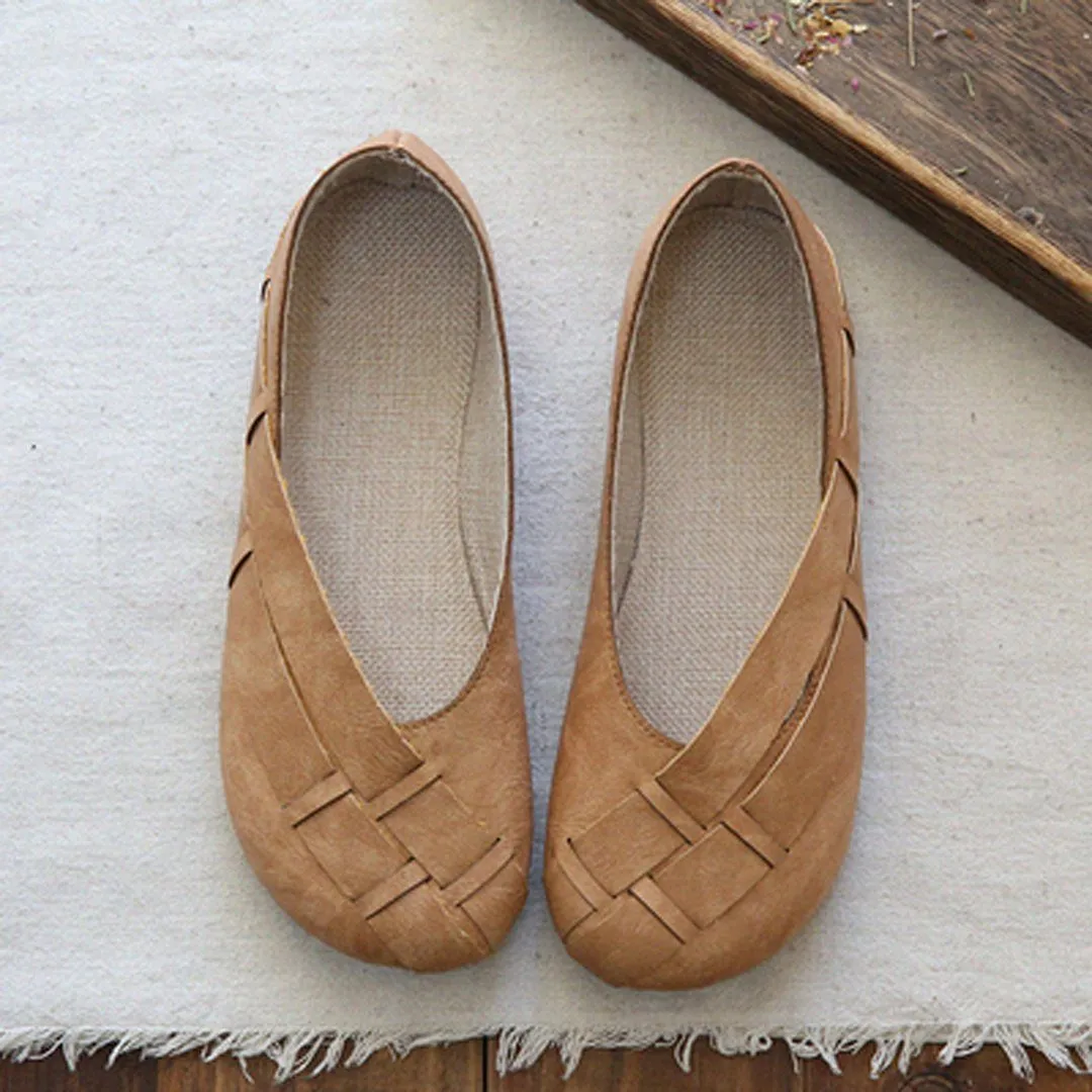 Babakud Soft Soled Woven Flat Slip-Ons Shoes