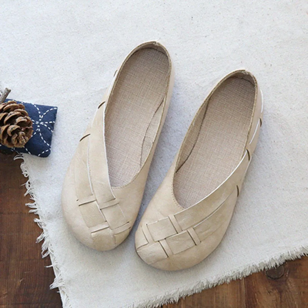 Babakud Soft Soled Woven Flat Slip-Ons Shoes