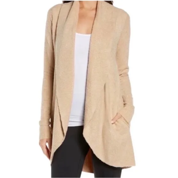 Barefoot Dreams Womens Tan Long Sleeve Open FrontCardigan Size XS/Small