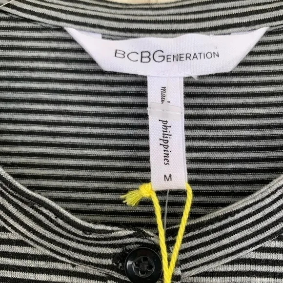Bcbgeneration Striped Pocket Front ButtonUp Romper