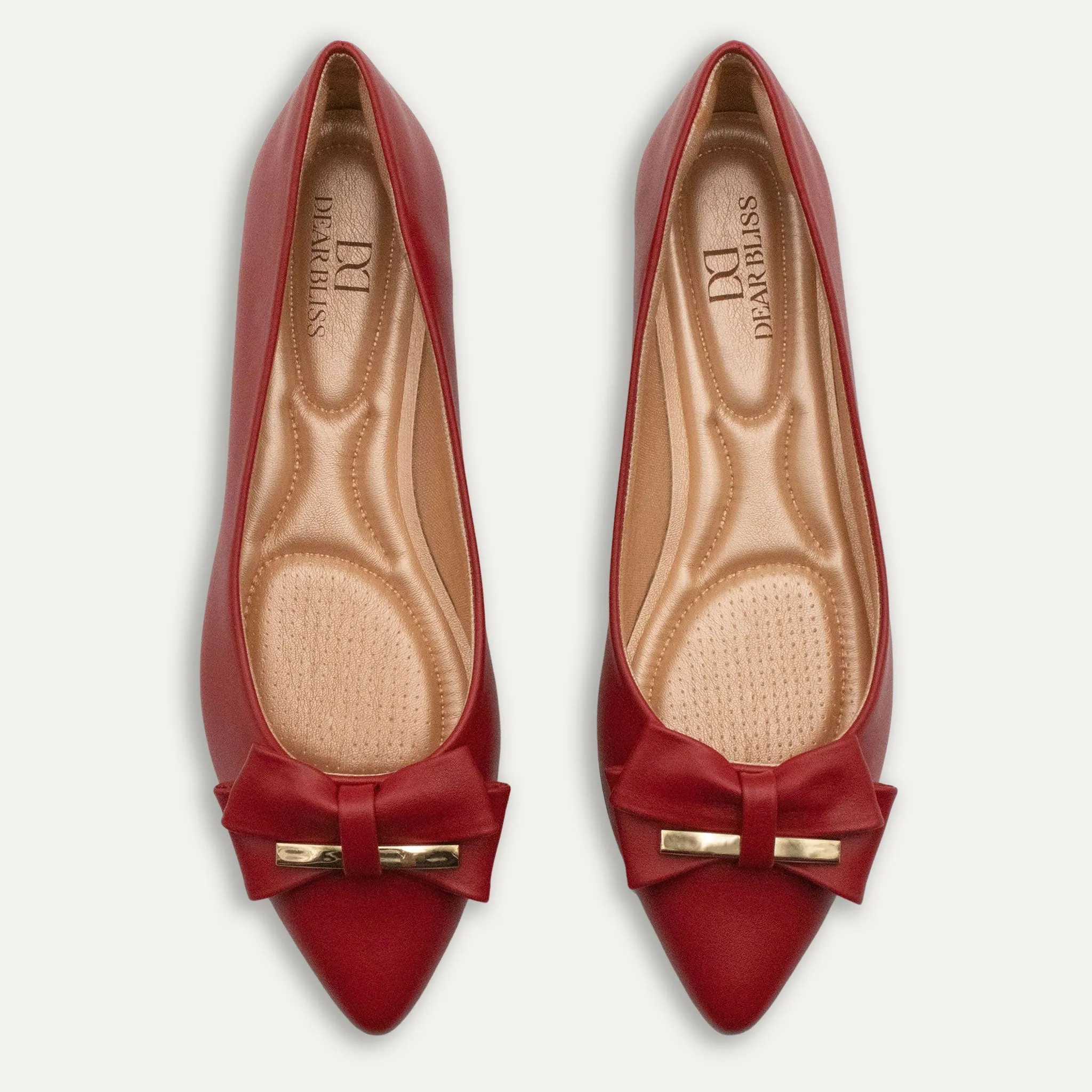 Belkis Red Pointed Toe Flats