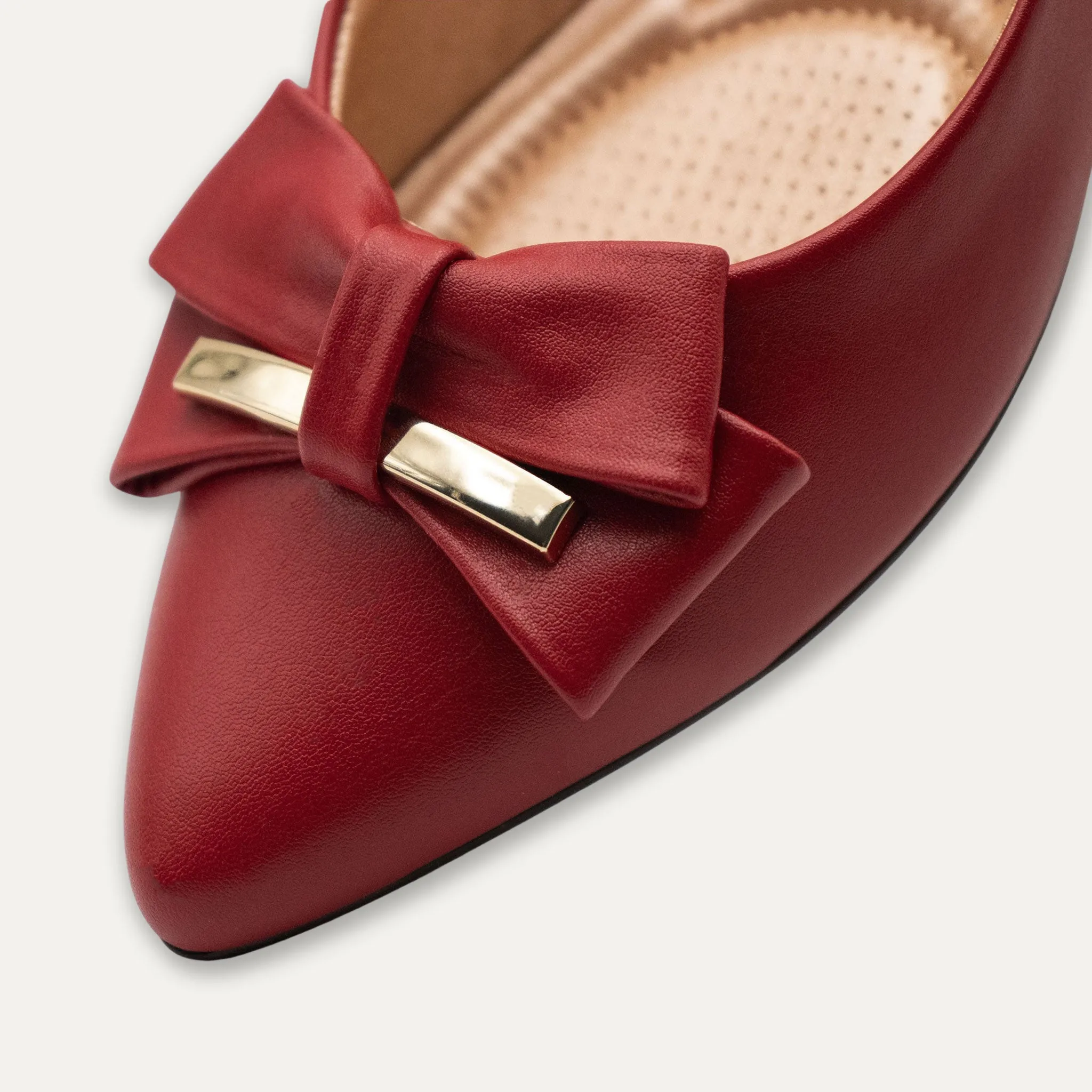 Belkis Red Pointed Toe Flats