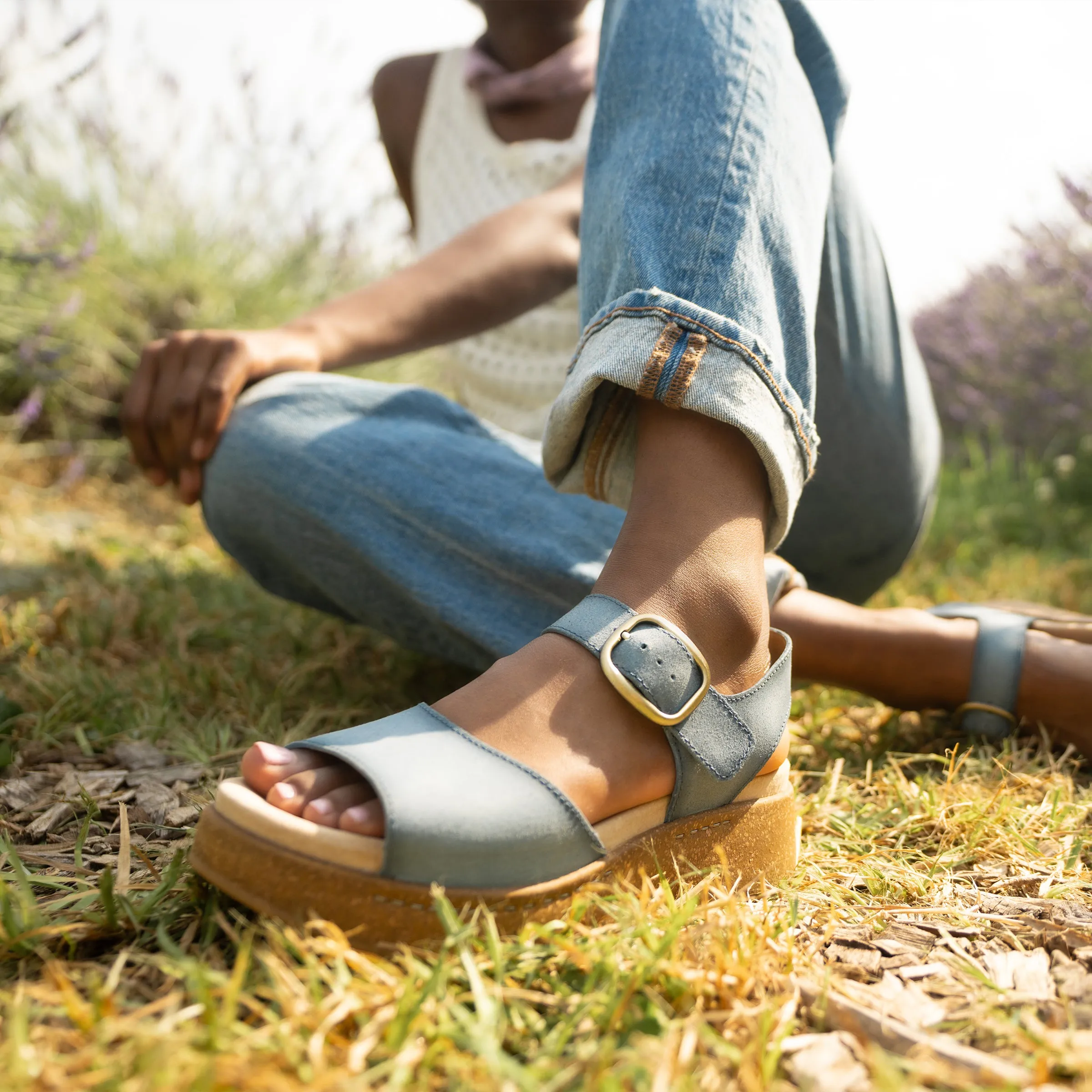 Bianca Blue Burnished Suede