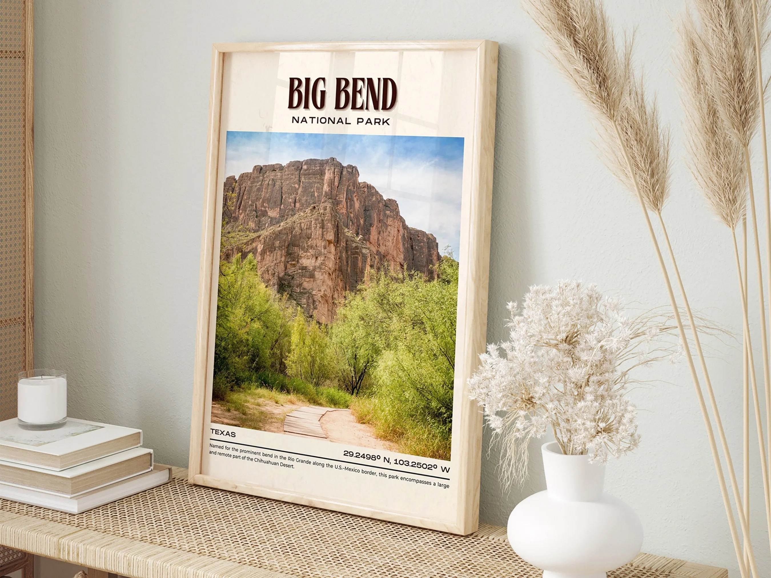Big Bend National Park Vintage Wall Art, Texas, USA