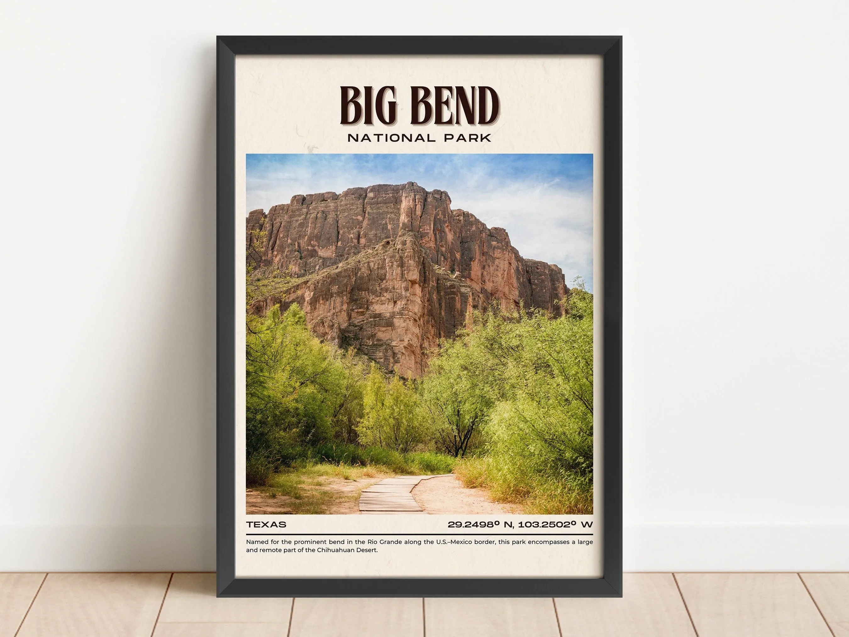 Big Bend National Park Vintage Wall Art, Texas, USA