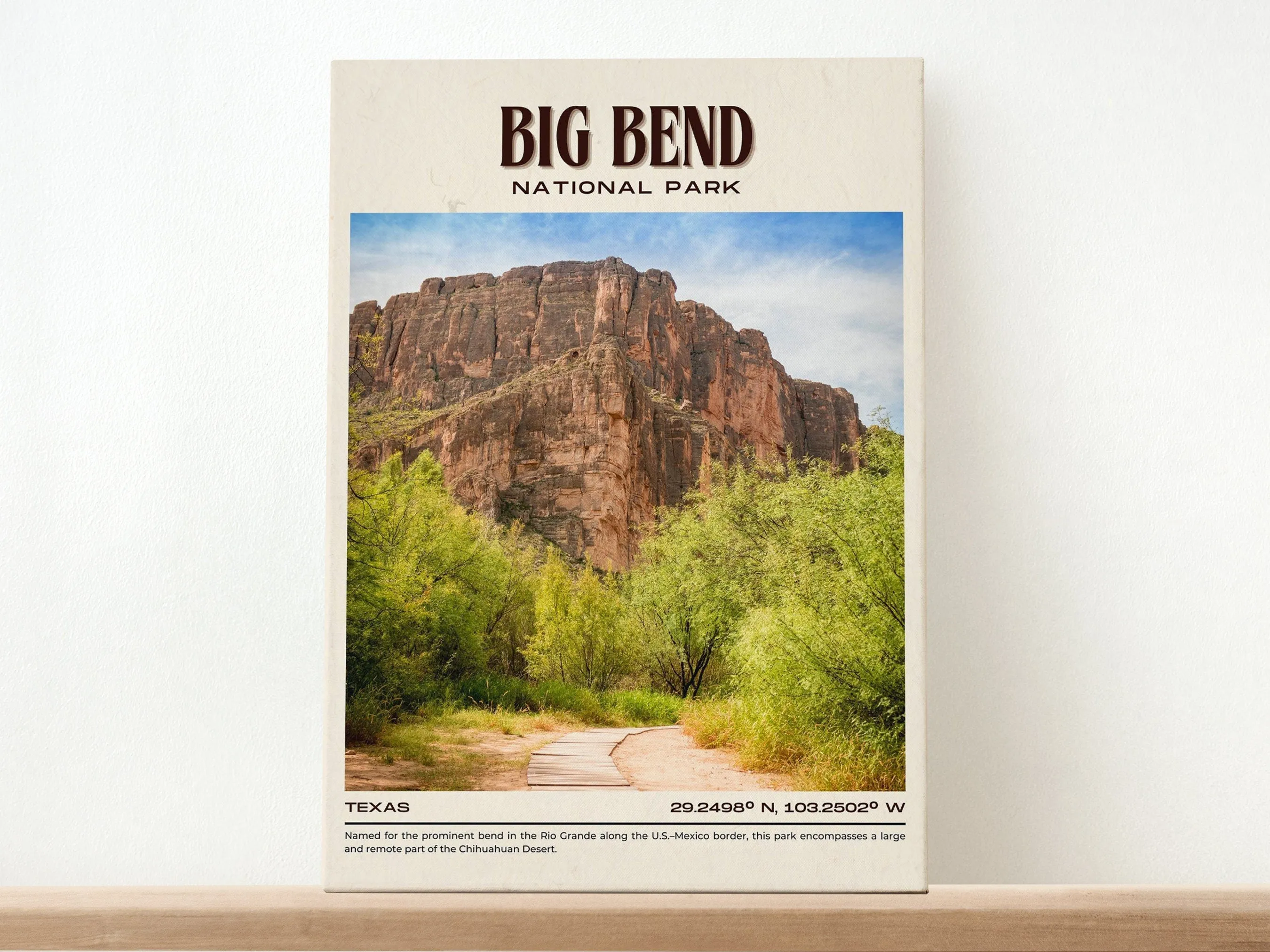 Big Bend National Park Vintage Wall Art, Texas, USA