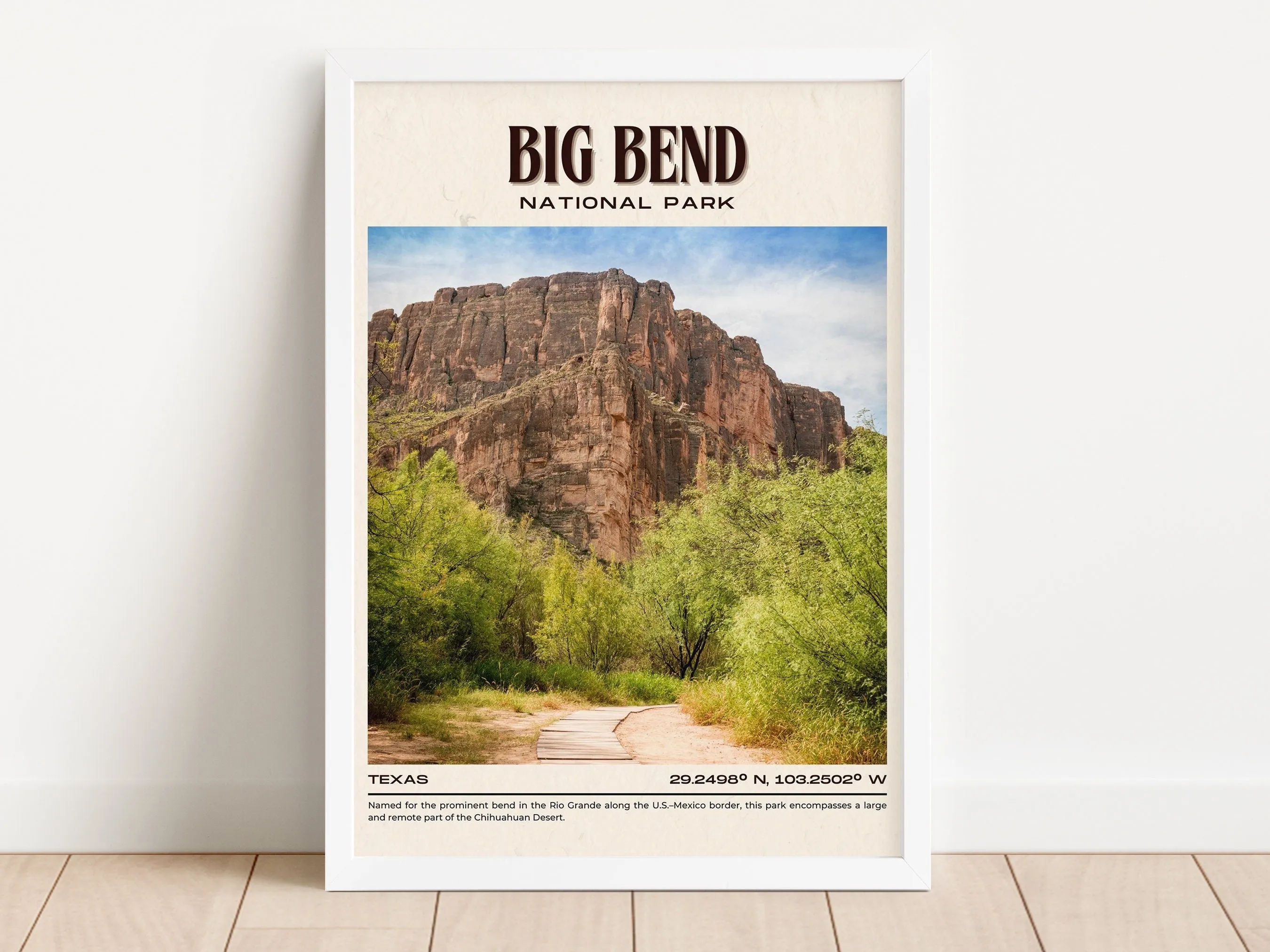 Big Bend National Park Vintage Wall Art, Texas, USA