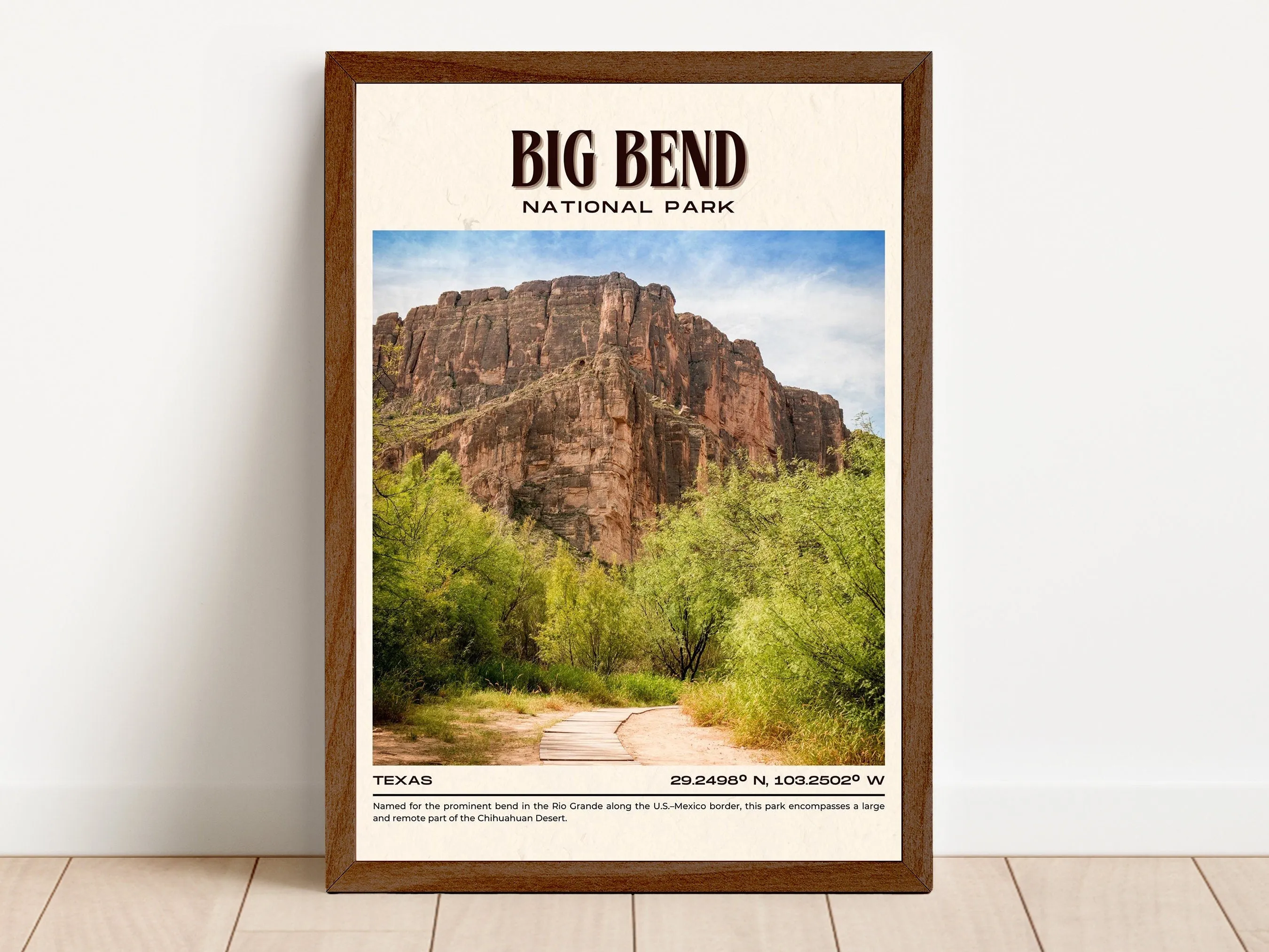 Big Bend National Park Vintage Wall Art, Texas, USA