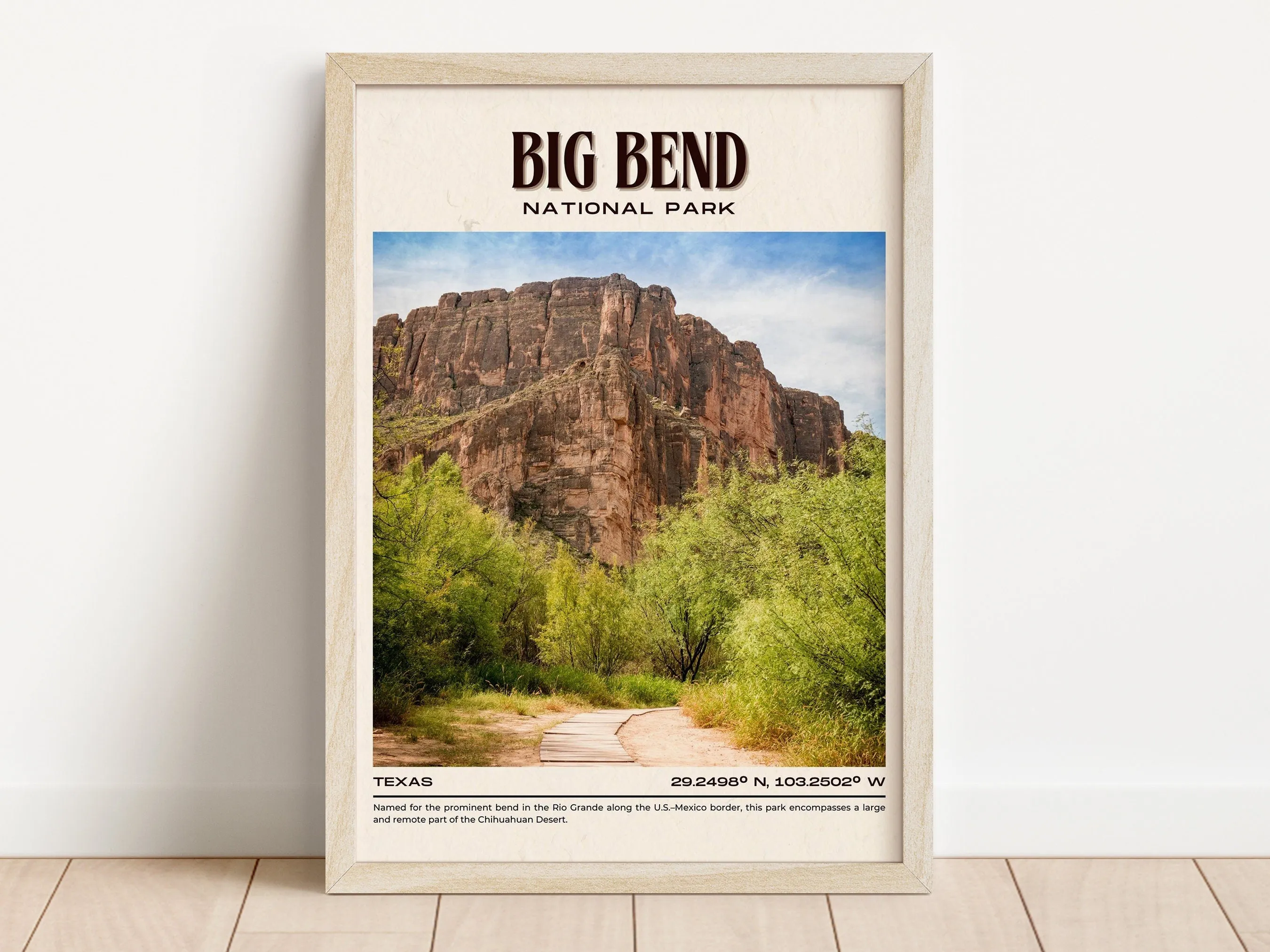 Big Bend National Park Vintage Wall Art, Texas, USA