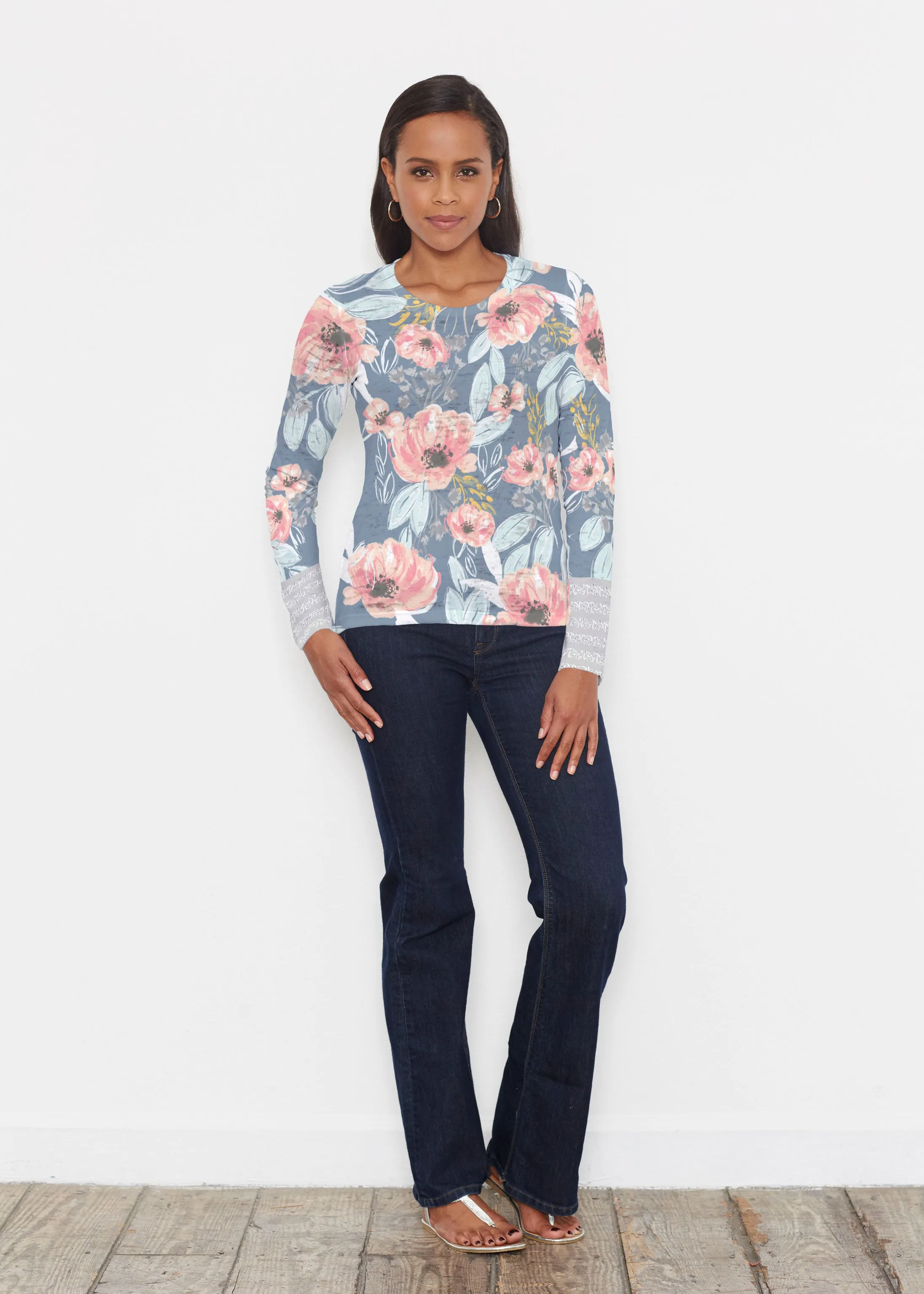 Blossoming Blooms (16226) ~ Signature Long Sleeve Crew Shirt