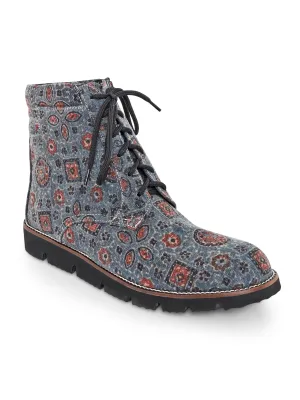 Blue Ajrakh Boots