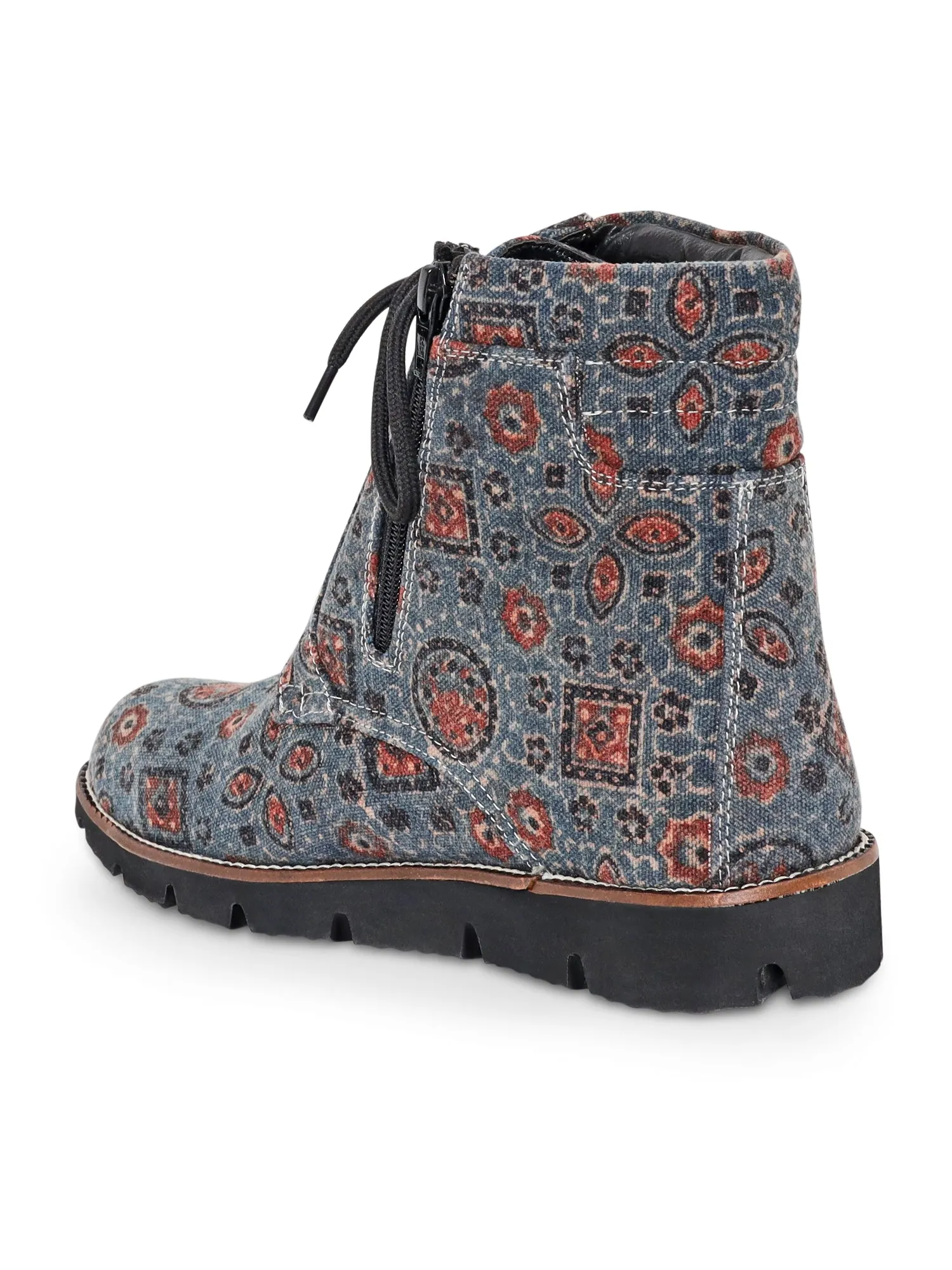 Blue Ajrakh Boots