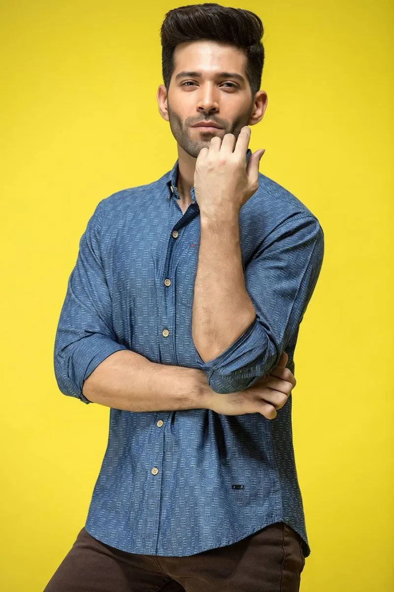 Blue Casual Shirt FS Regular Fit