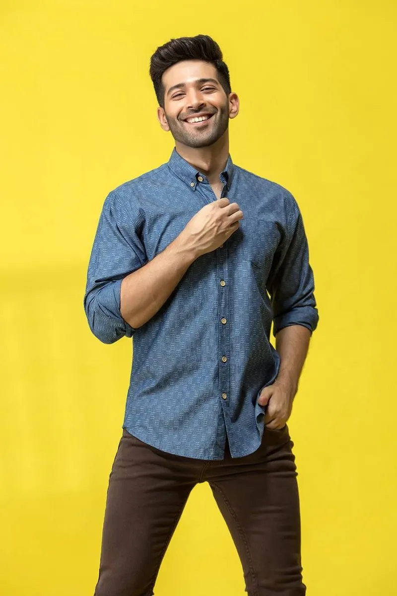Blue Casual Shirt FS Regular Fit