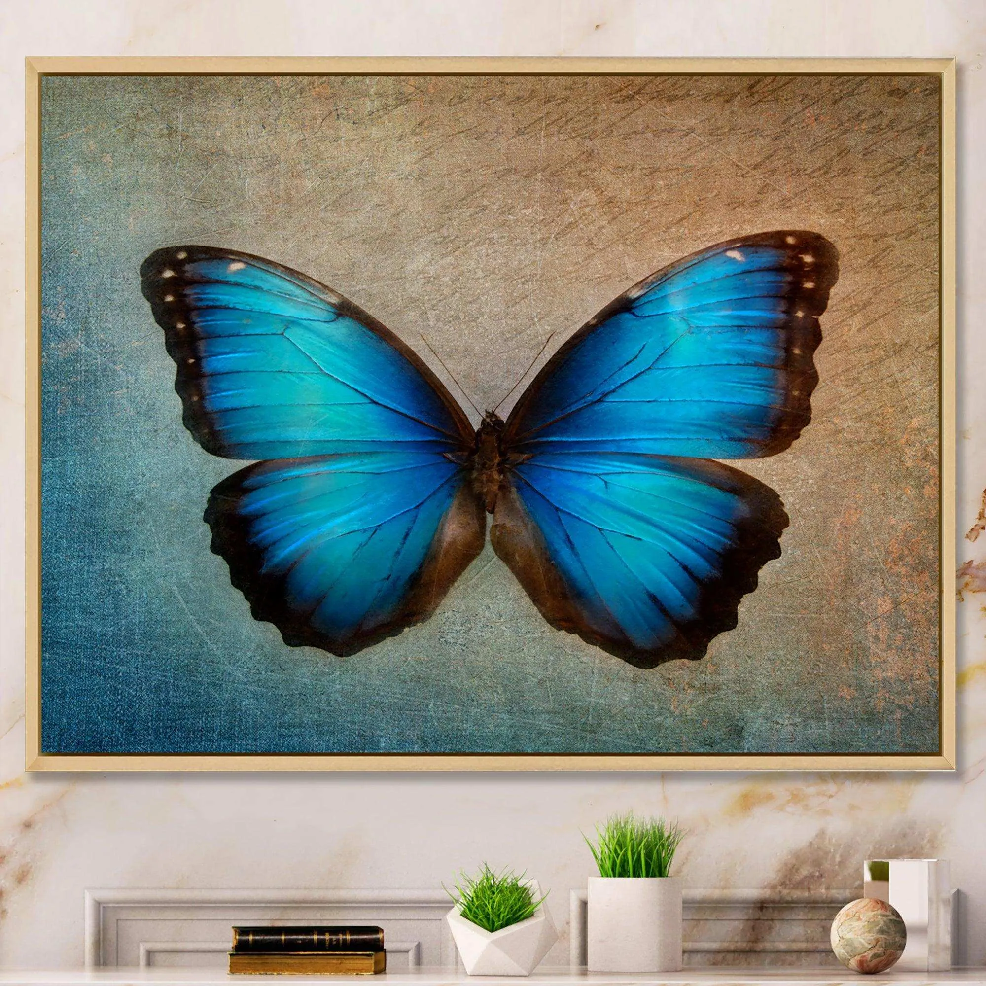 Blue Vintage Butterfly