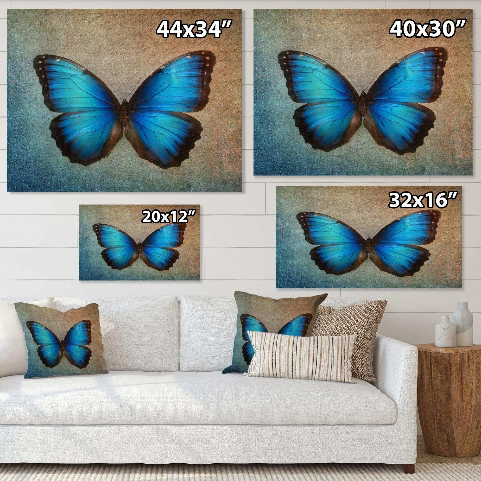 Blue Vintage Butterfly