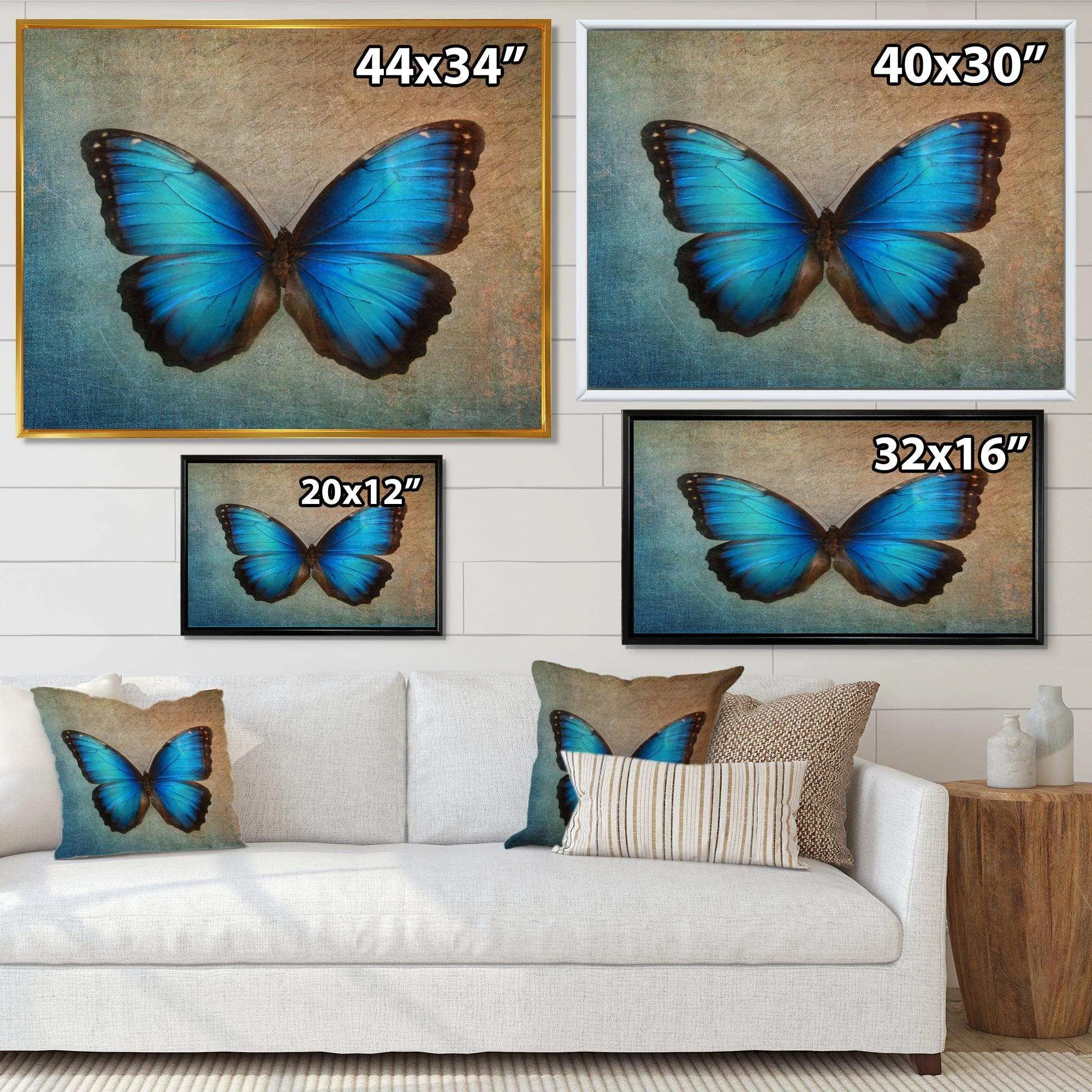 Blue Vintage Butterfly