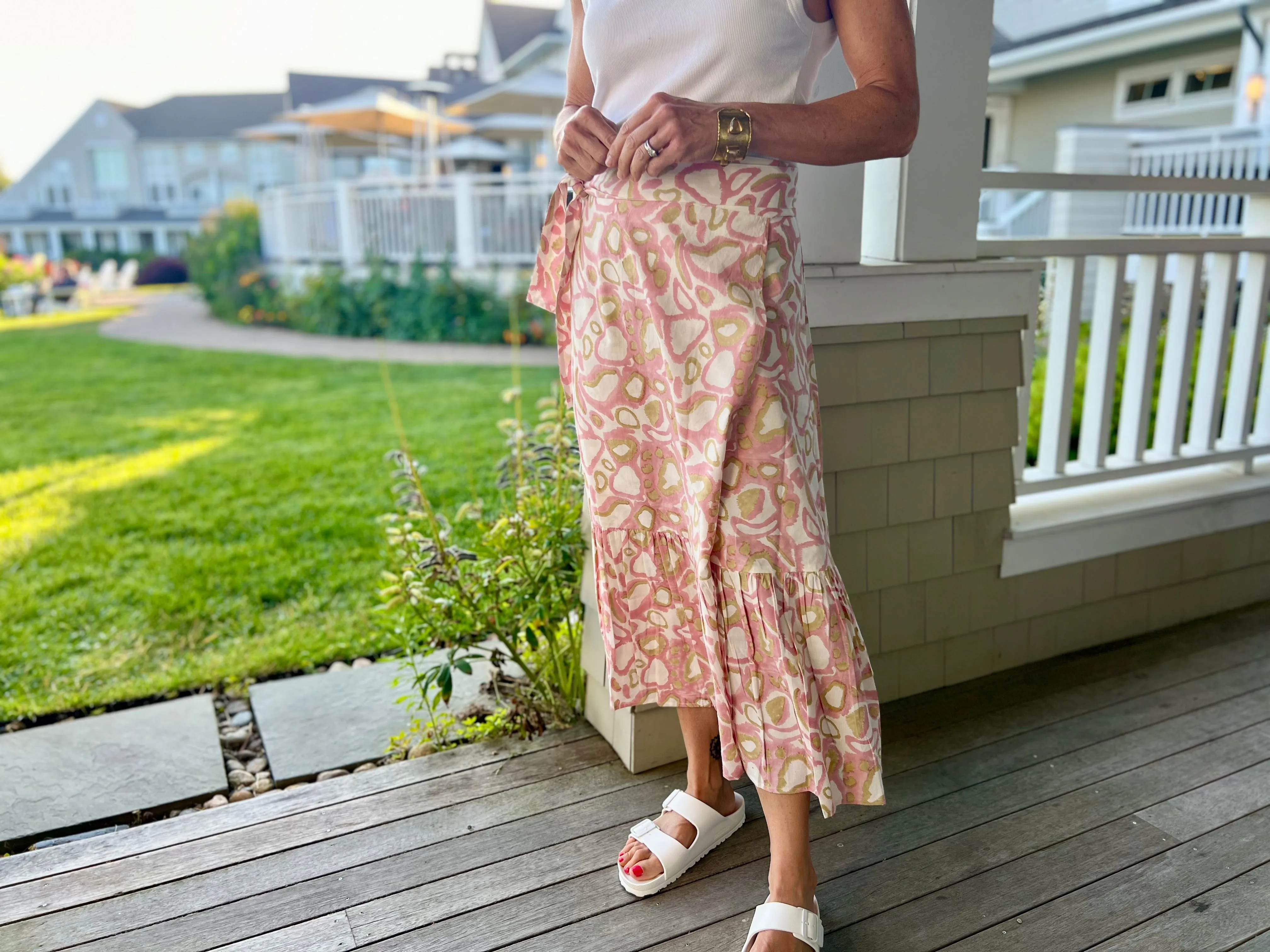 Blush Wild Dog Ruffle Wrap Skirt