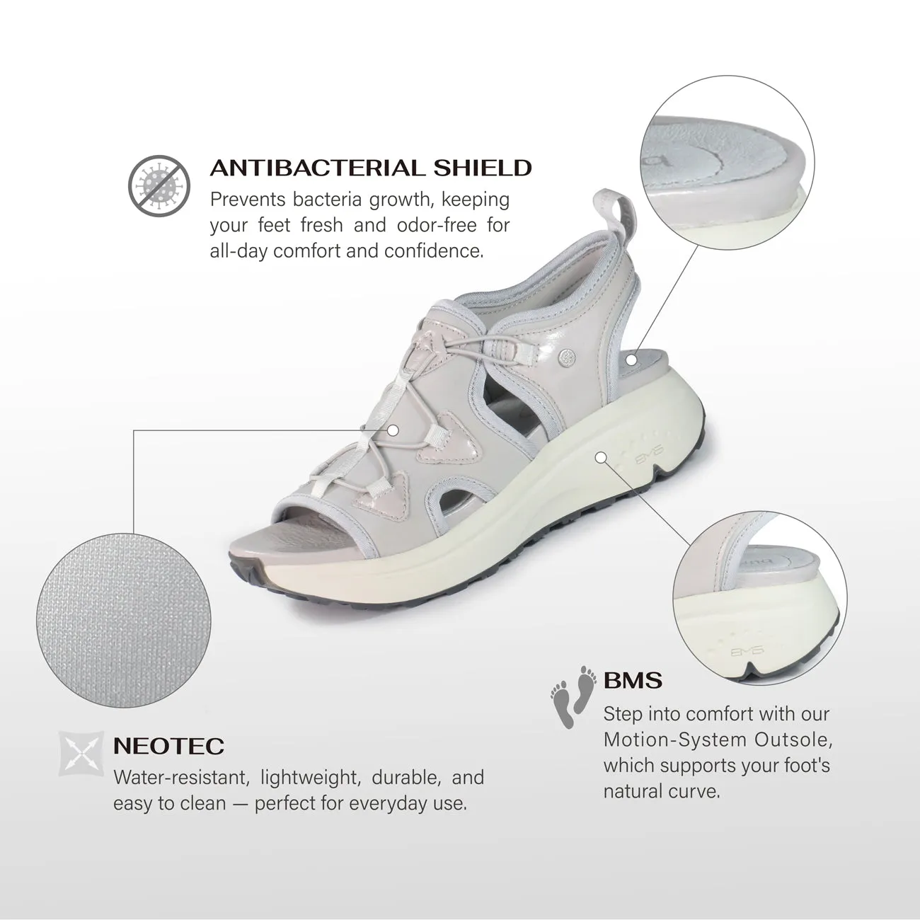 BMS 2.0 Sport Sandals (Silver)
