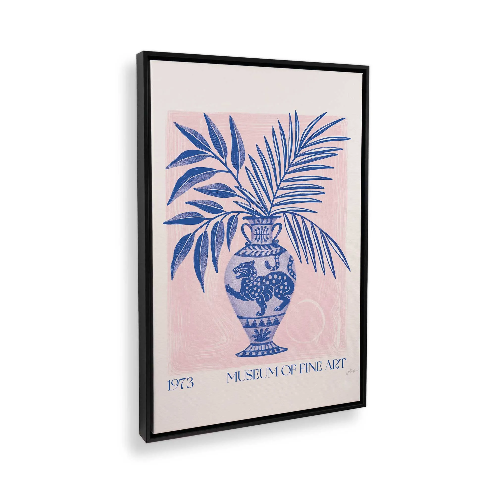 Botanical Elegance Vase Print on Canvas