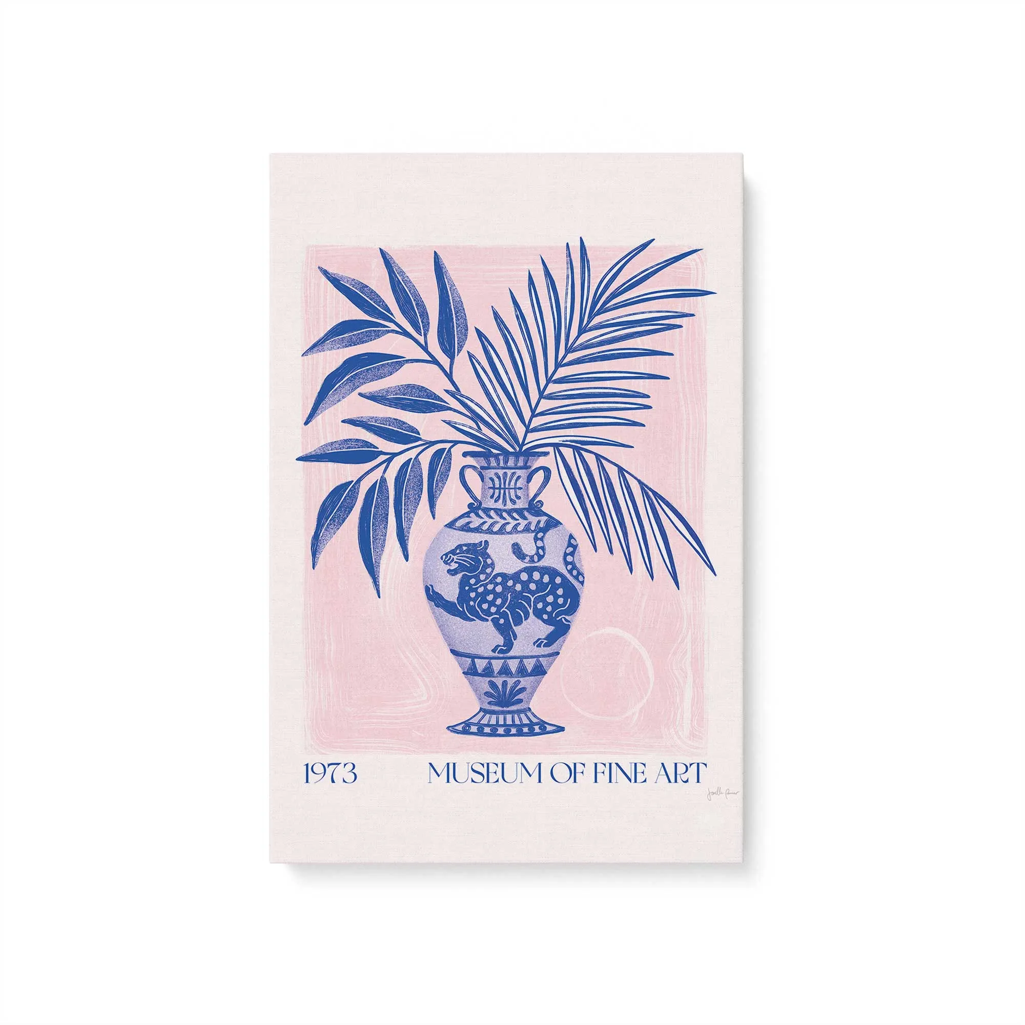 Botanical Elegance Vase Print on Canvas