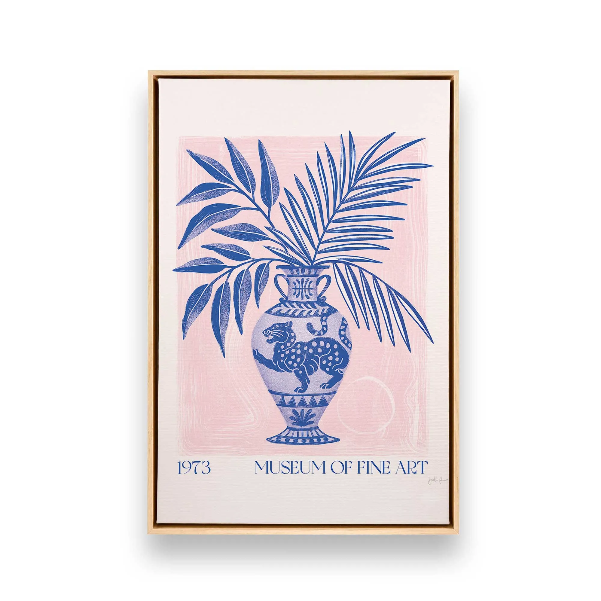Botanical Elegance Vase Print on Canvas