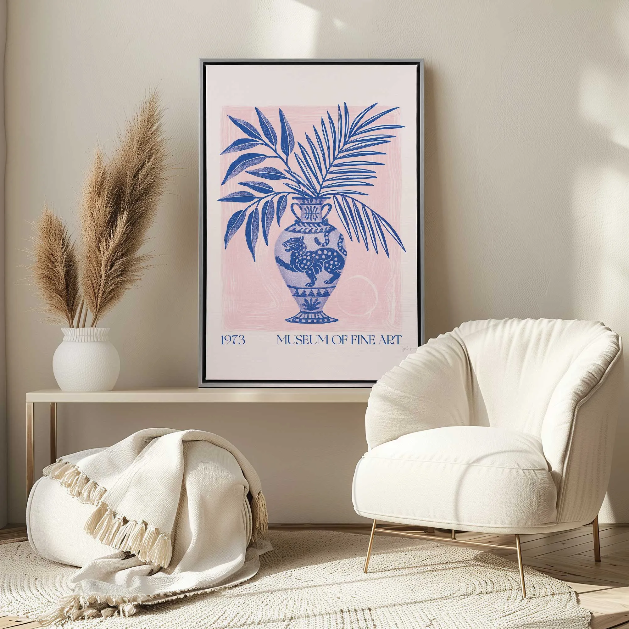 Botanical Elegance Vase Print on Canvas