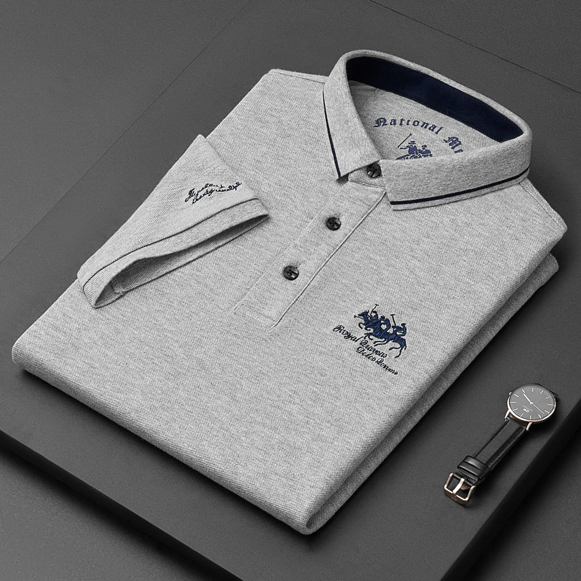 Breathable High quality  cotton embroidered polo shirt short sleeve T-shirt
