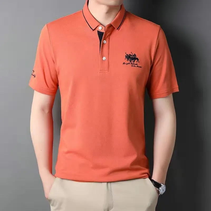 Breathable High quality  cotton embroidered polo shirt short sleeve T-shirt