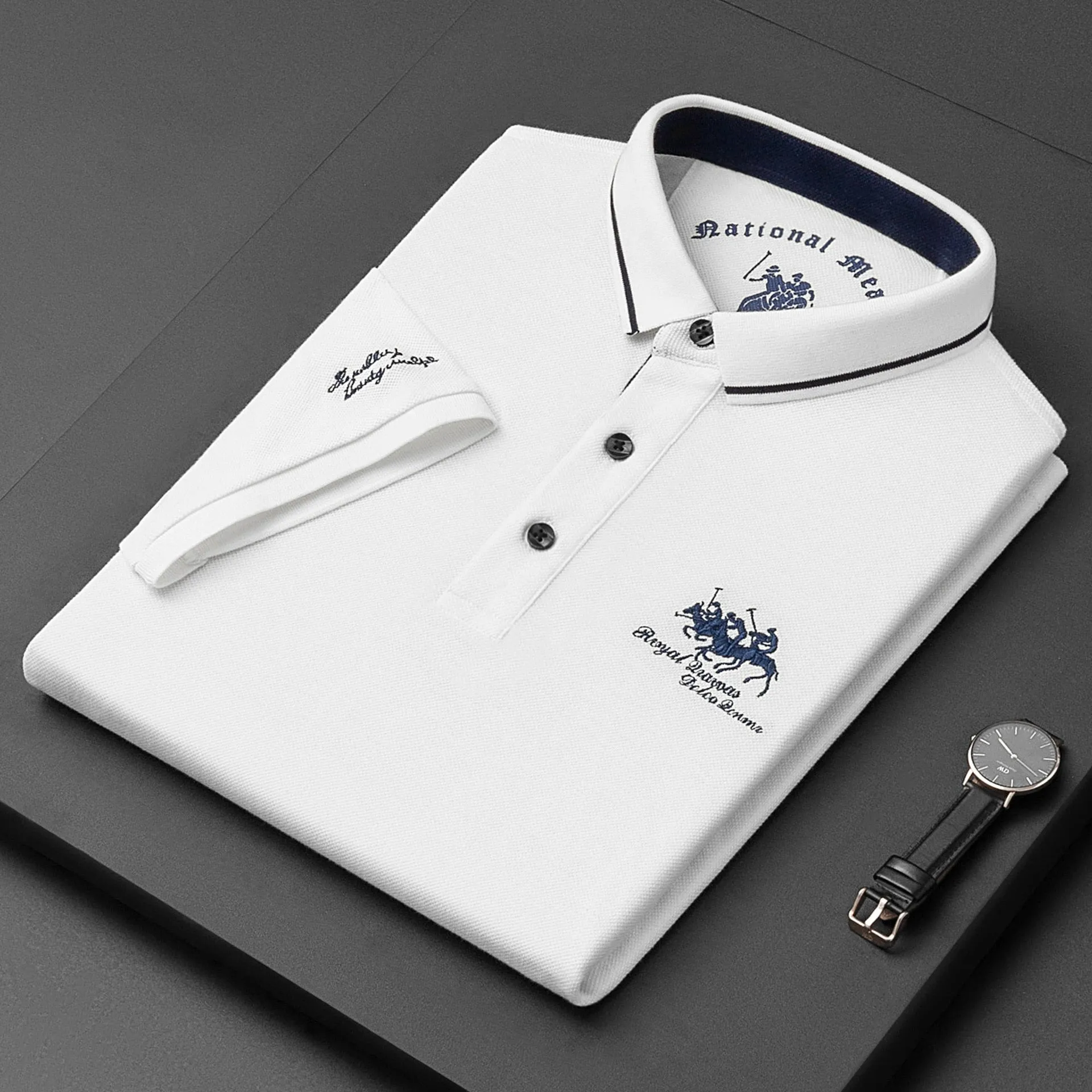 Breathable High quality  cotton embroidered polo shirt short sleeve T-shirt