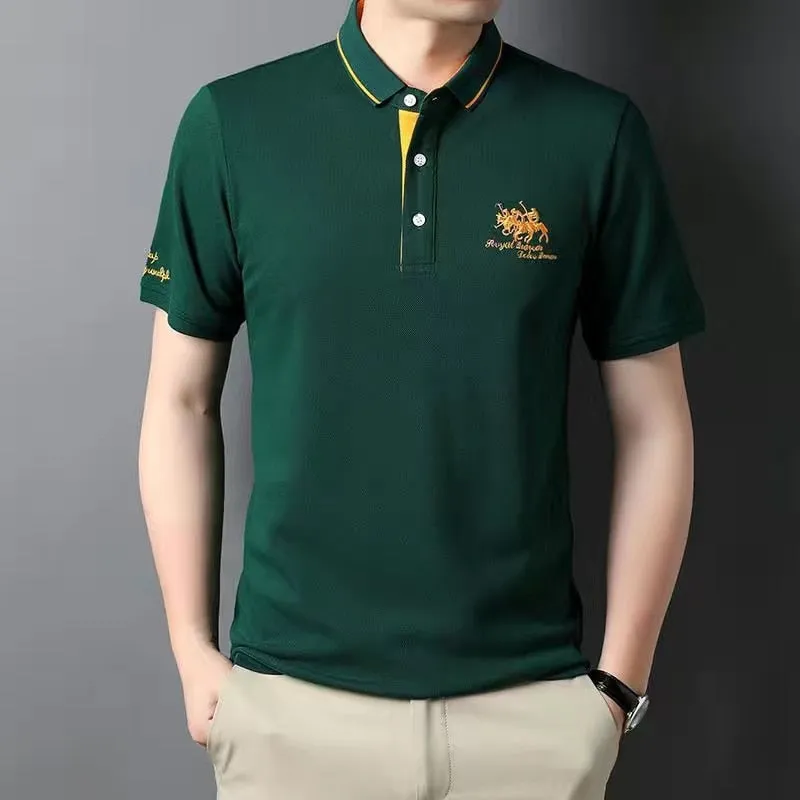 Breathable High quality  cotton embroidered polo shirt short sleeve T-shirt