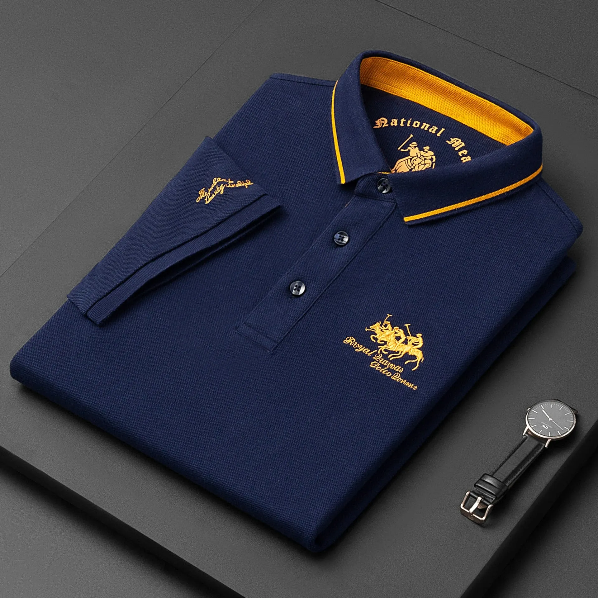 Breathable High quality  cotton embroidered polo shirt short sleeve T-shirt