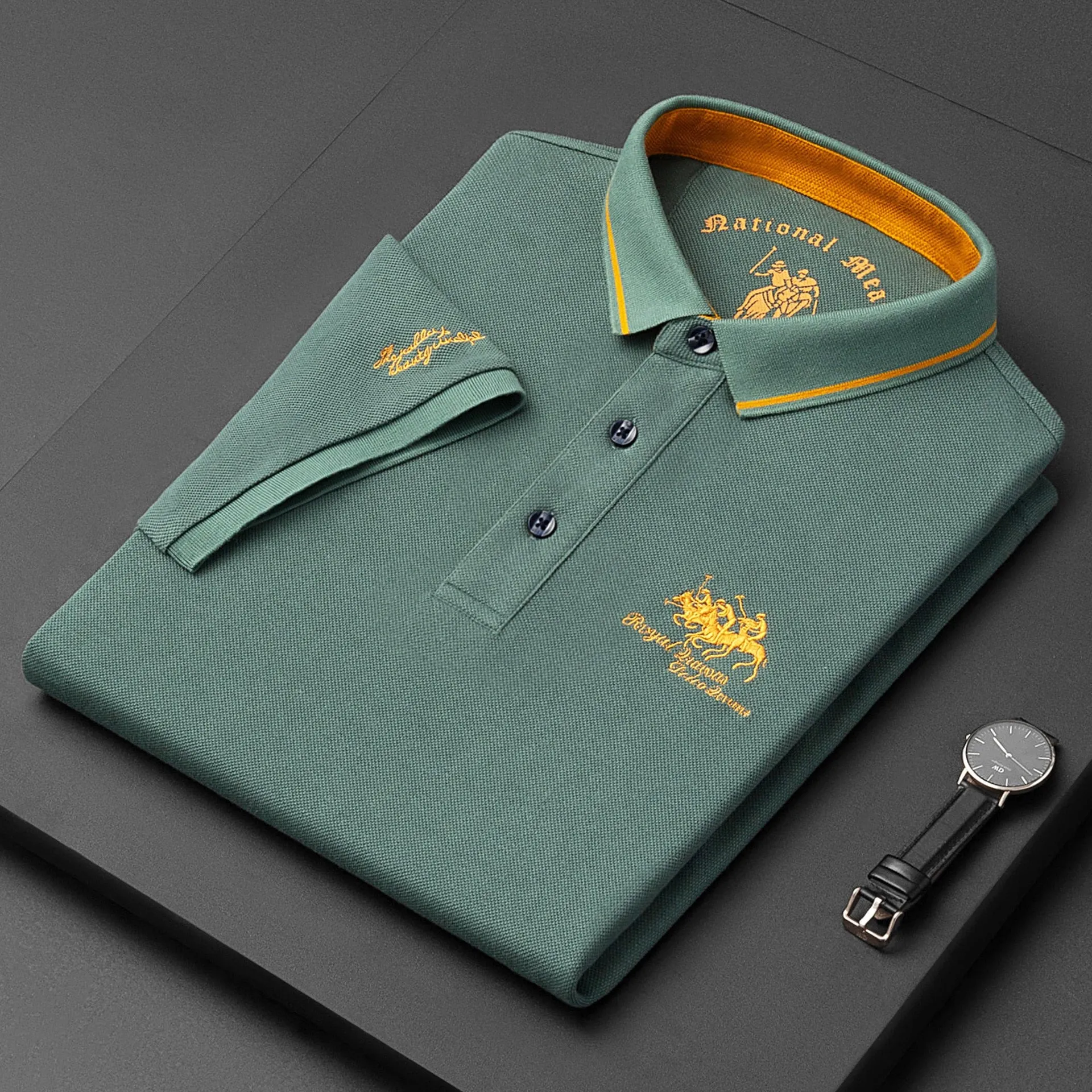 Breathable High quality  cotton embroidered polo shirt short sleeve T-shirt