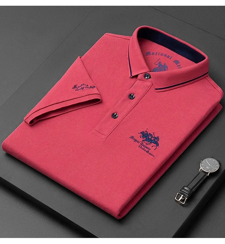 Breathable High quality  cotton embroidered polo shirt short sleeve T-shirt