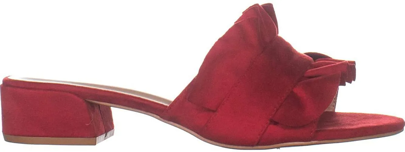 Brinley Co. Womens Salest Ruffle Faux Suede Slide-on Mules Red, 9 Regular US