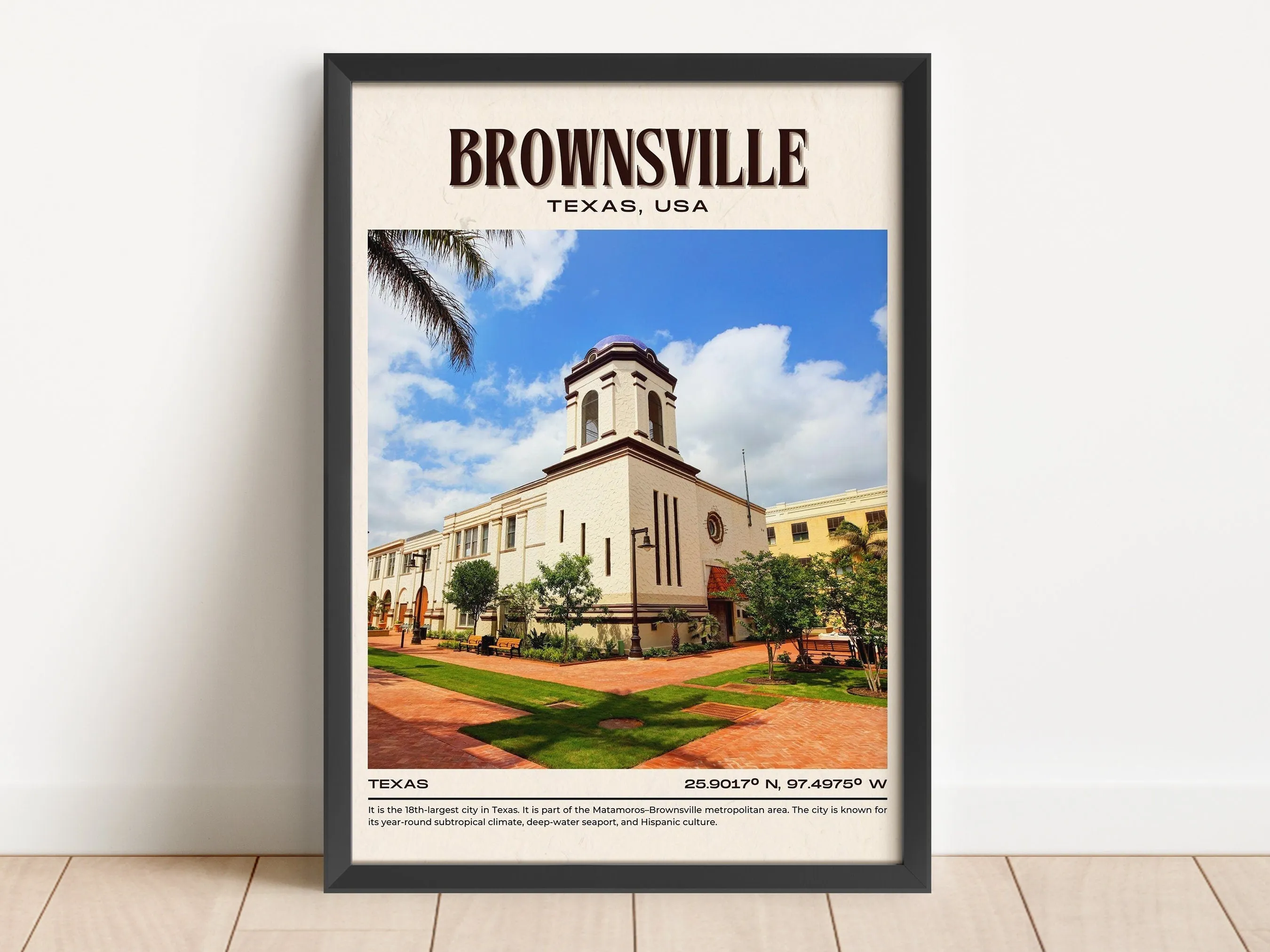 Brownsville Vintage Wall Art, Texas, USA