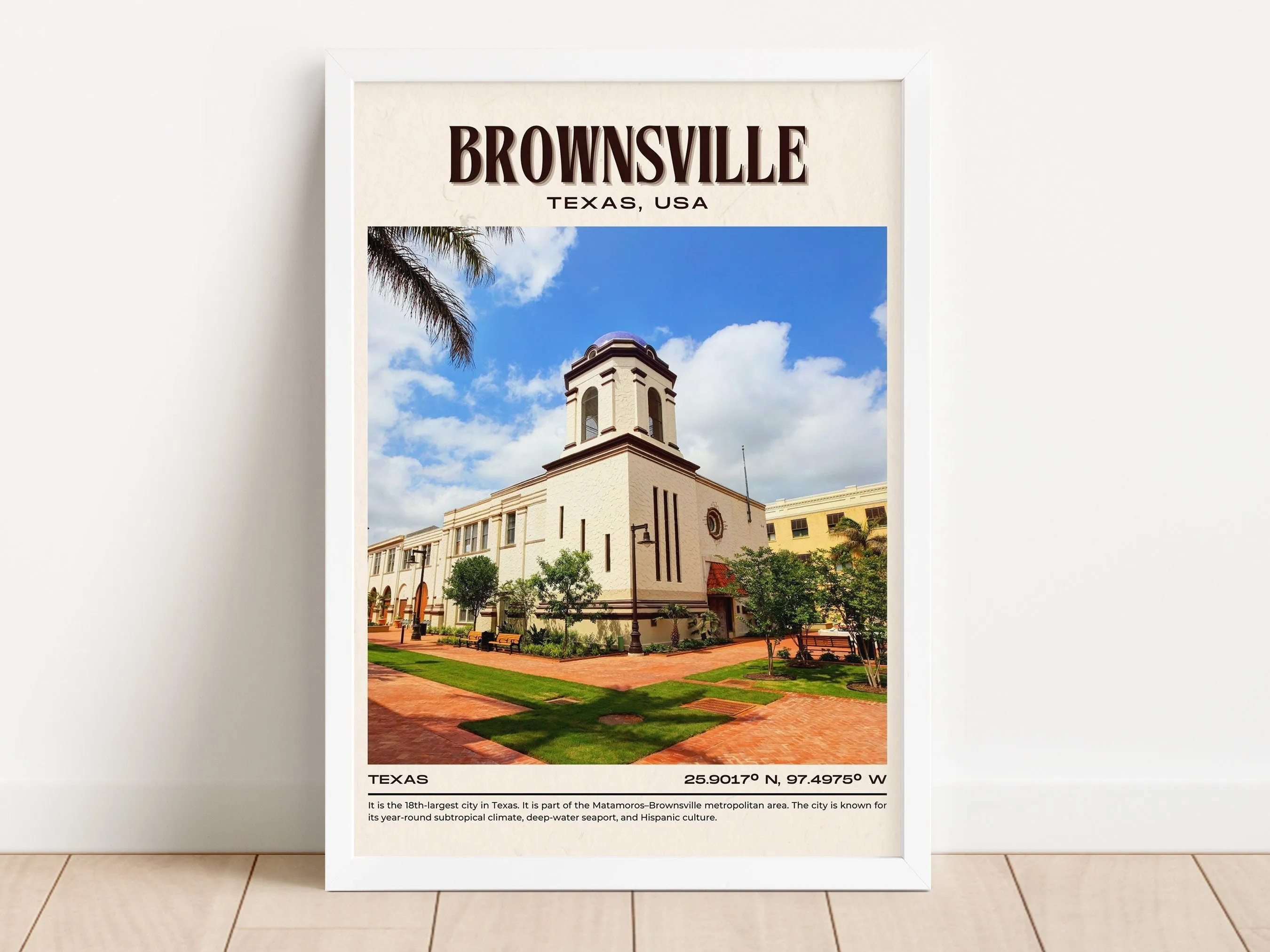 Brownsville Vintage Wall Art, Texas, USA