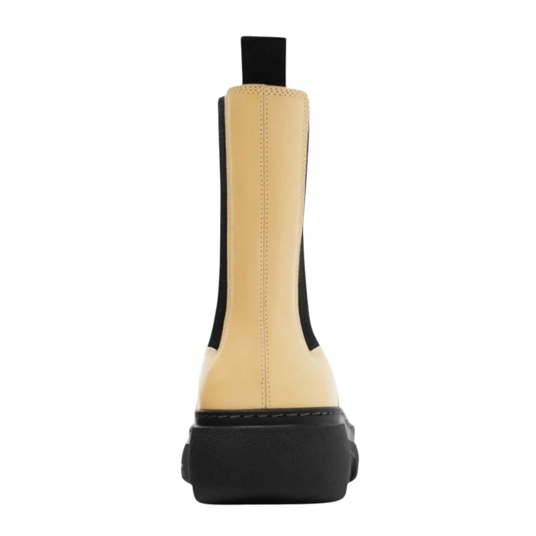 Burberry 8080141 Burberry Creeper Leather Chelsea Boots Custard Beige Chelsea Boot Male