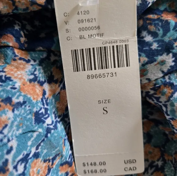 By Anthropologie Ruffle Flounce Maxi Skirt Size Small Blue Floral