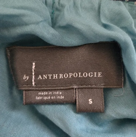 By Anthropologie Ruffle Flounce Maxi Skirt Size Small Blue Floral