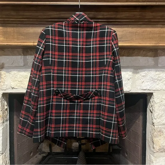Cabi Tartan Plaid Double breasted Pea Coat