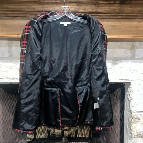 Cabi Tartan Plaid Double breasted Pea Coat