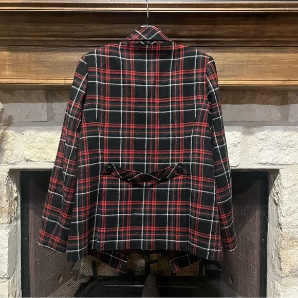 Cabi Tartan Plaid Double breasted Pea Coat