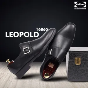 Caliber Shoes Black Penny Formal Shoes for Men (LEOPOLD T686G)