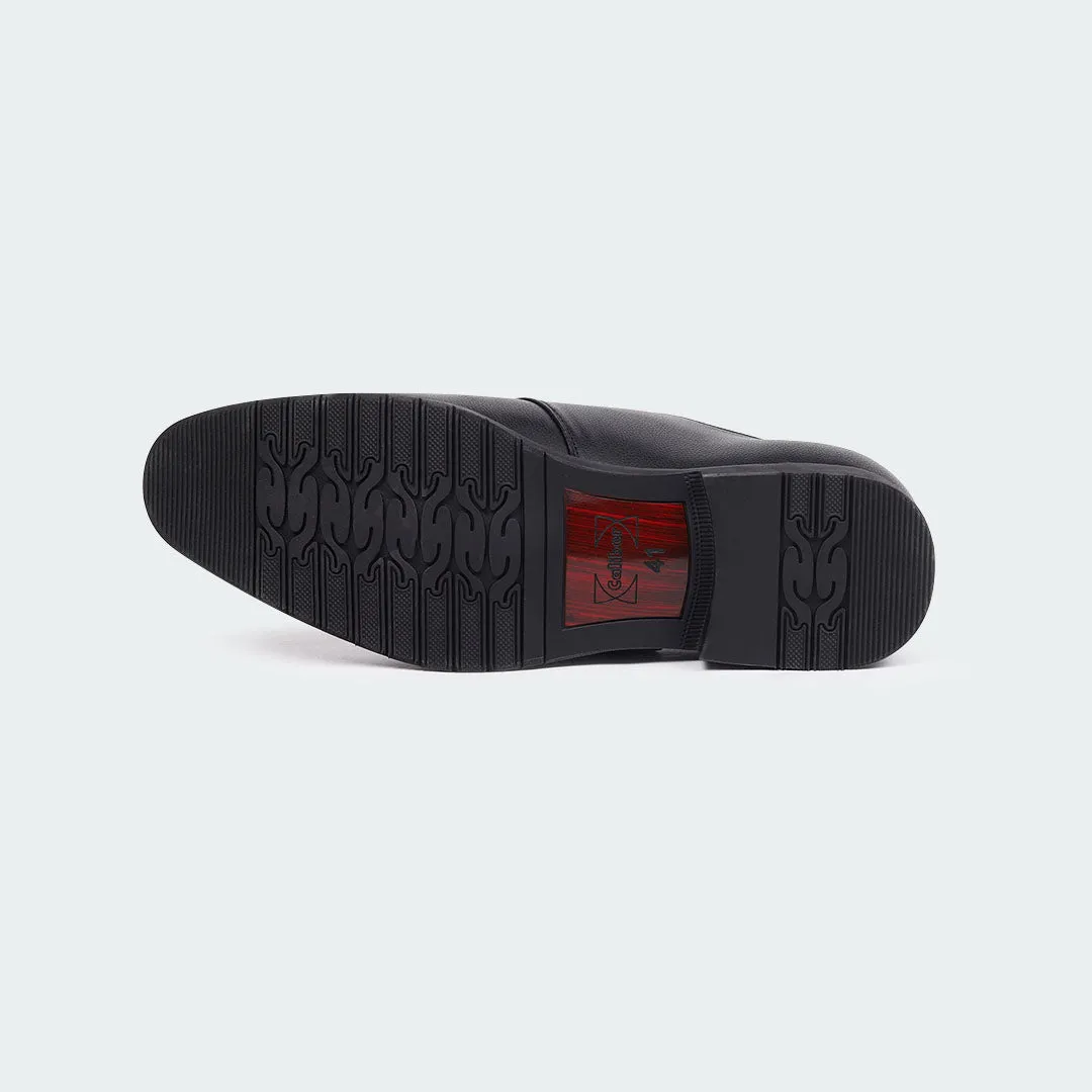Caliber Shoes Black Penny Formal Shoes for Men (LEOPOLD T686G)