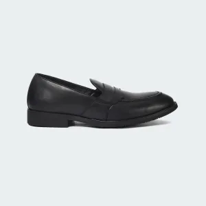 Caliber Shoes Black Penny Formal Shoes for Men (Y543C)