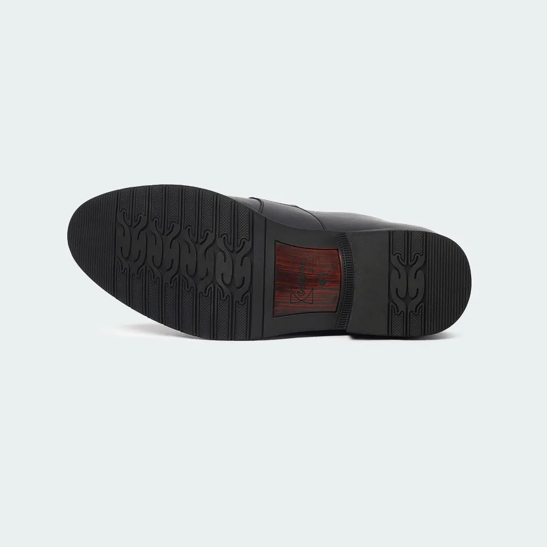 Caliber Shoes Black Penny Formal Shoes for Men (Y543C)